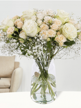 Mix-Bouquet Buschrosen weiß/creme Mix-Bouquet Buschrosen weiß/creme