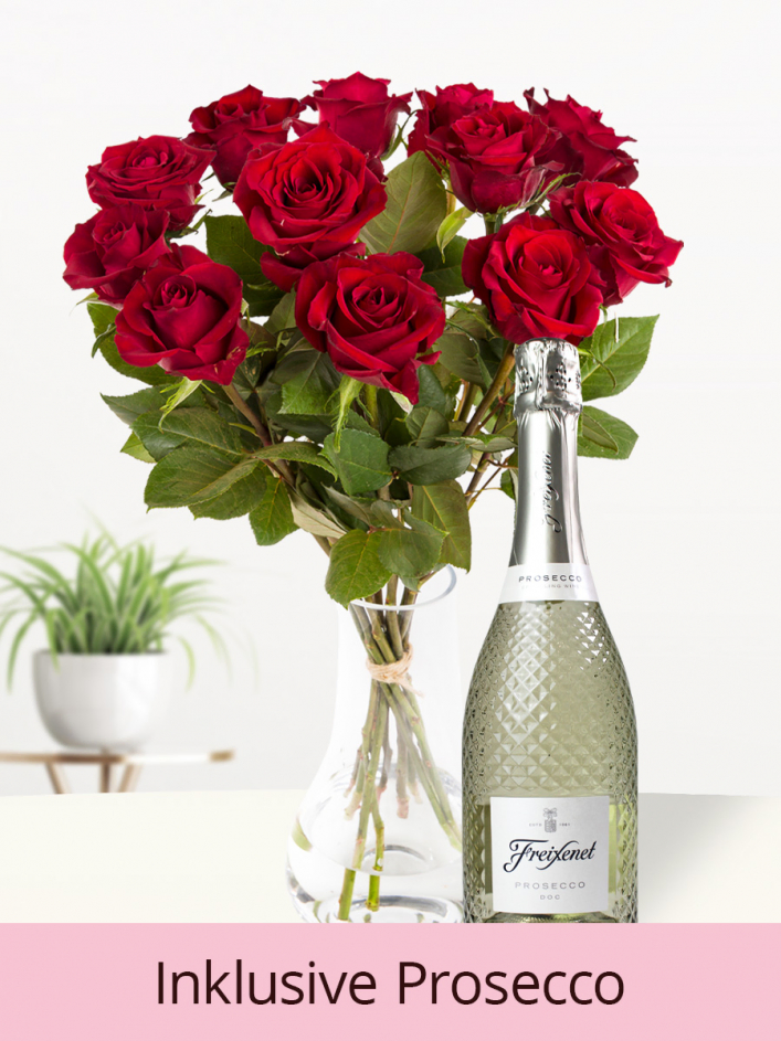 12 Rote Rosen - EverRed + Prosecco 0,75L 12