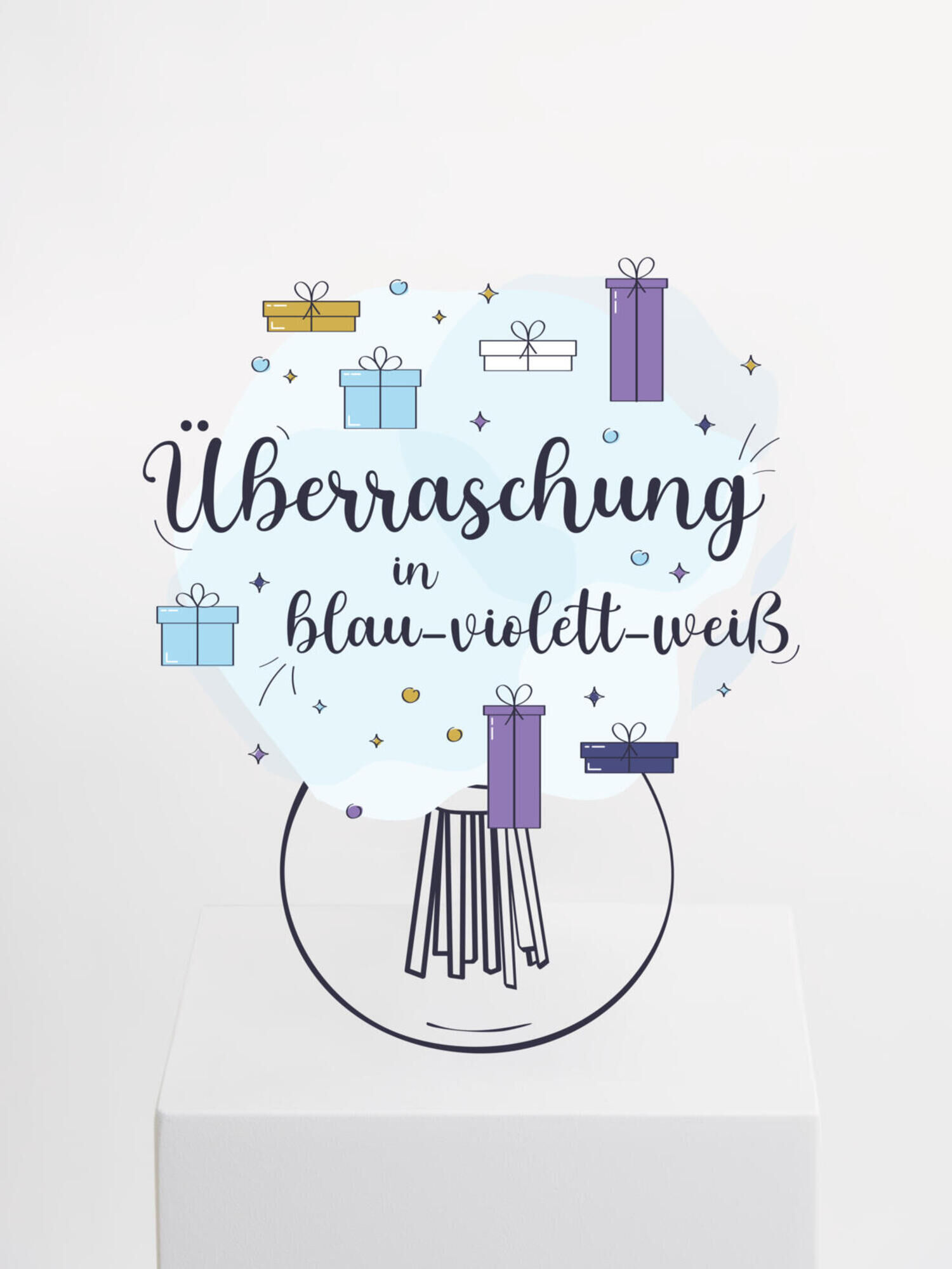 Überraschungsstrauß in Blau-Violett-Weiß Überraschungsstrauß